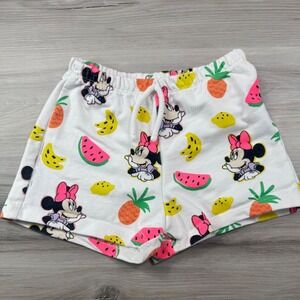 Zara Kids Disney Minnie Mouse Fruit‎ Print Shorts White Girls Size 5-6 Years